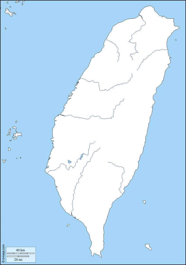 ನಕ್ಷೆ ಥೈವಾನ್ ಔಟ್ಲೈನ್