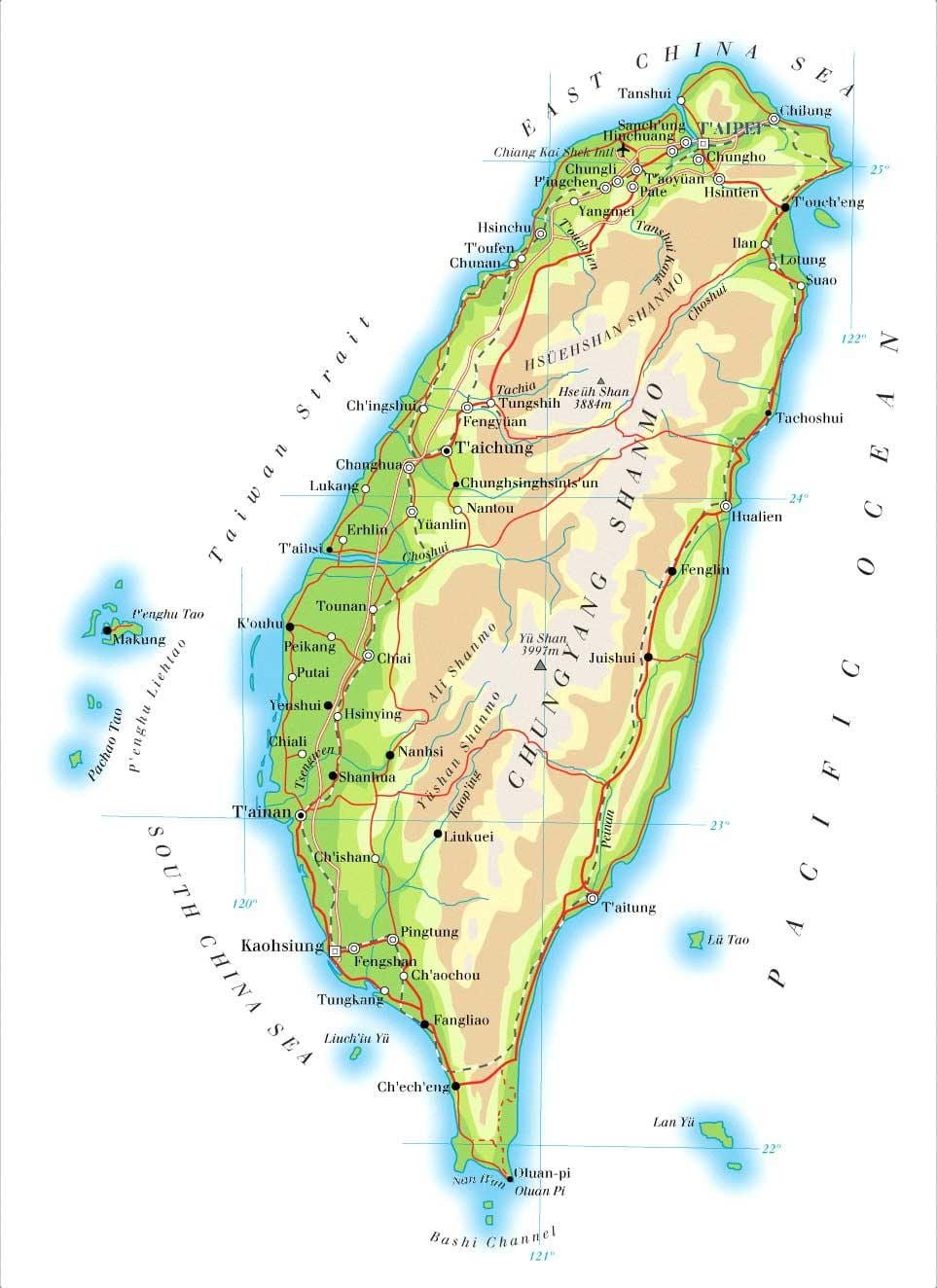 ನಕ್ಷೆ ಥೈವಾನ್ ನದಿ