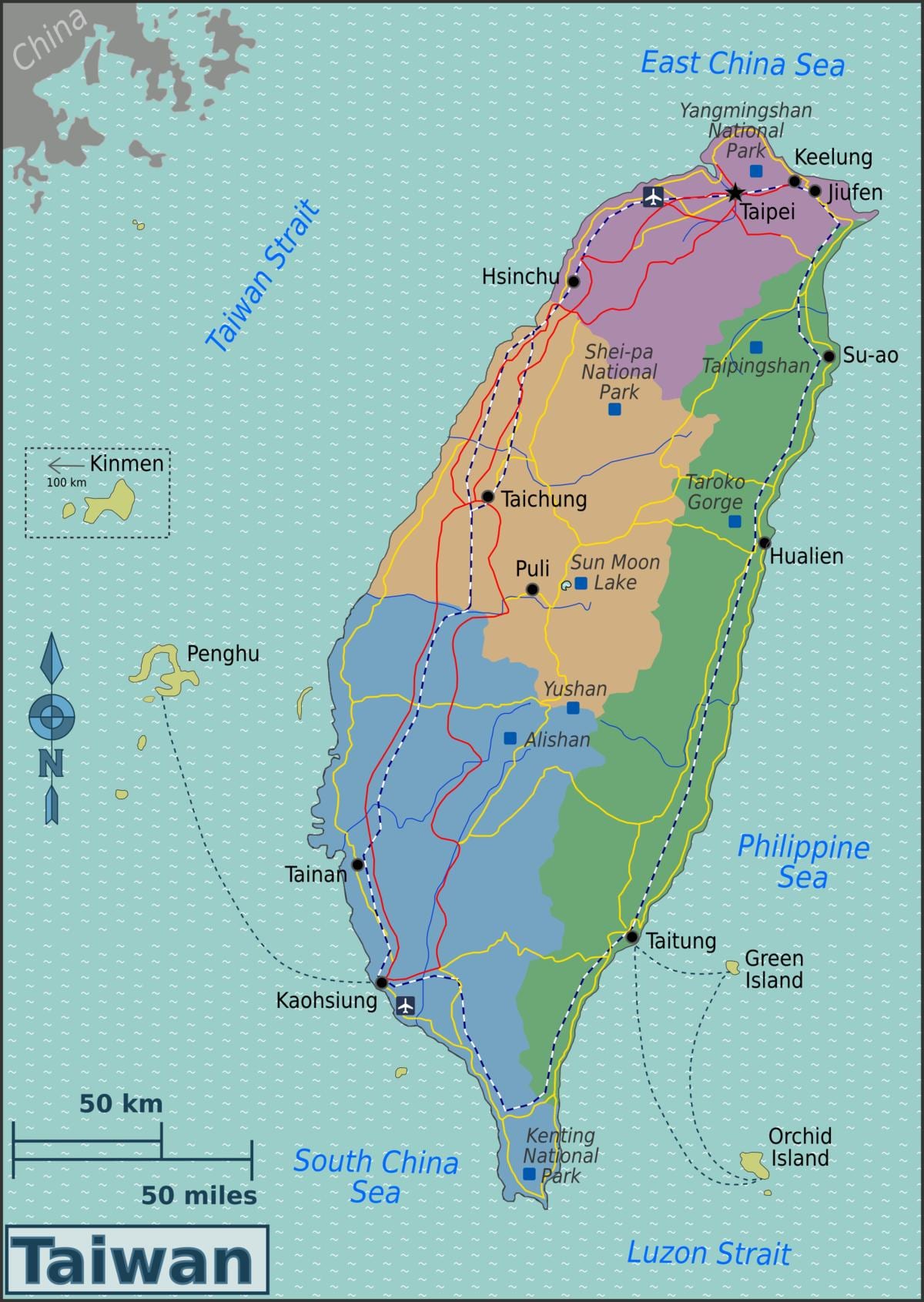 ನಕ್ಷೆ ಥೈವಾನ್ ಬಂದರುಗಳು
