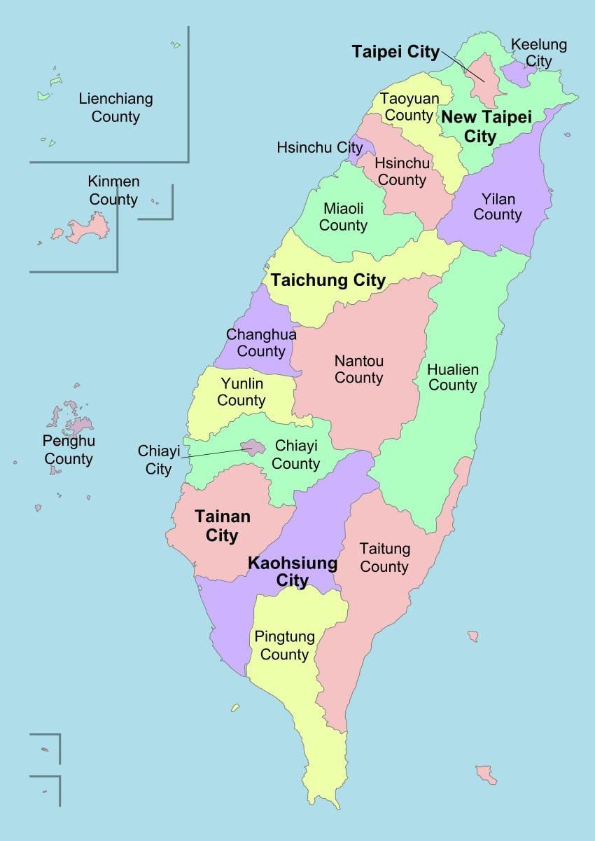 ನಕ್ಷೆ ಥೈವಾನ್ ರಾಜಕೀಯ